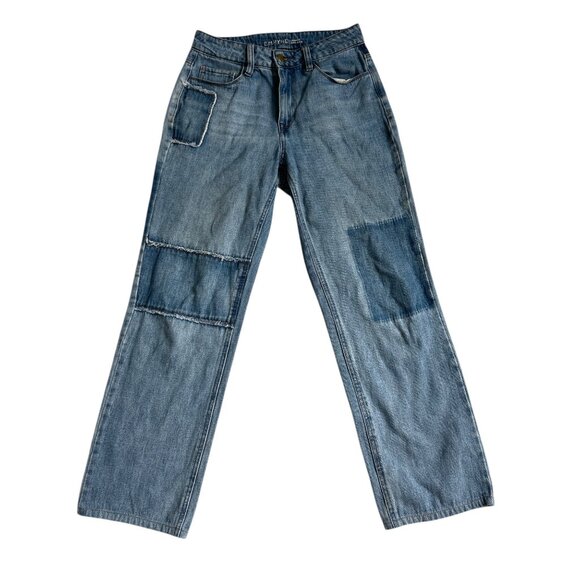 Empyre Frankie Patched Dad Jeans Size 0/28 | Boho Relaxed Fit Distressed Denin - Picture 1 of 8